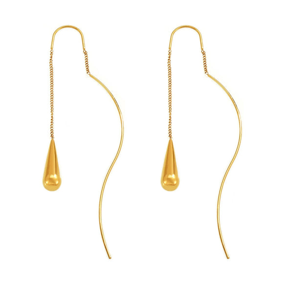 Women's 316L Stainless Steel Geometric Drop Tassel Earrings With Electroplating Design