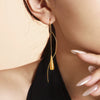 Women's 316L Stainless Steel Geometric Drop Tassel Earrings With Electroplating Design