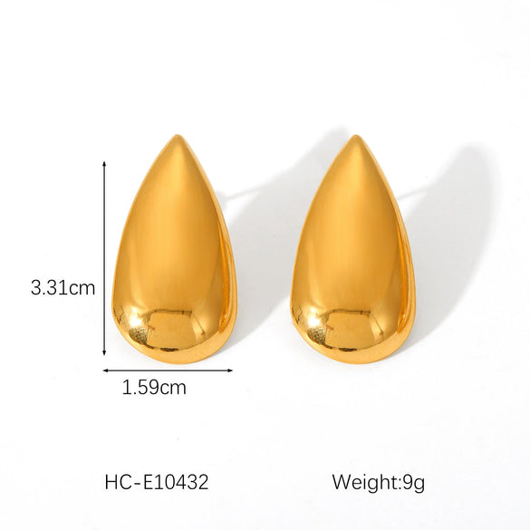 Women's Stainless Steel Geometric Dropshaped Electroplated Drop Earrings