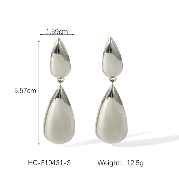 Women's Stainless Steel Geometric Dropshaped Electroplated Drop Earrings