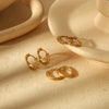 Women's Stainless Steel Geometric Ear Buckle Earrings With 18K Goldplated Treatment