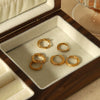 Women's Stainless Steel Geometric Ear Buckle Earrings With 18K Goldplated Treatment