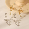 Women's Stainless Steel Geometric Ear Clip Earrings With 18K Gold Electroplating