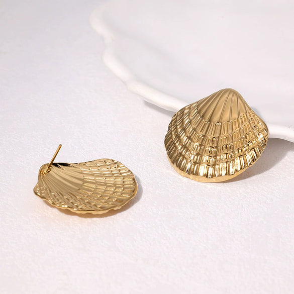 Women's Stainless Steel Geometric Earrings Minimalist Style Electroplated