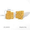 Women's Stainless Steel Geometric Earrings With Electroplating And Hammer Process