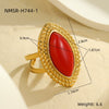 Women's Stainless Steel Geometric Earrings With Electroplating And Imitation Agate
