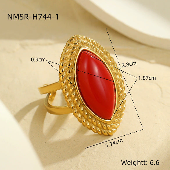 Women's Stainless Steel Geometric Earrings With Electroplating And Imitation Agate