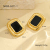 Women's Stainless Steel Geometric Earrings With Electroplating And Imitation Agate