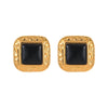 Women's Stainless Steel Geometric Earrings With Electroplating And Imitation Agate