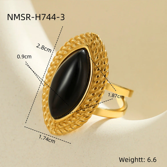Women's Stainless Steel Geometric Earrings With Electroplating And Imitation Agate