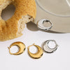 Women's Stainless Steel Geometric Earrings With Electroplating Design