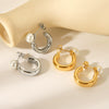 Women's Stainless Steel Geometric Earrings With Electroplating Treatment