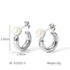Women's Stainless Steel Geometric Earrings With Electroplating Treatment