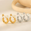 Women's Stainless Steel Geometric Earrings With Electroplating Treatment