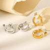 Women's Stainless Steel Geometric Earrings With Electroplating Treatment