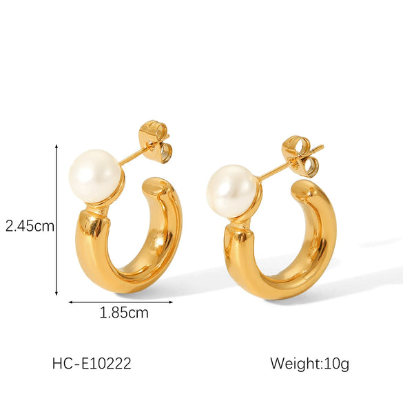 Women's Stainless Steel Geometric Earrings With Electroplating Treatment