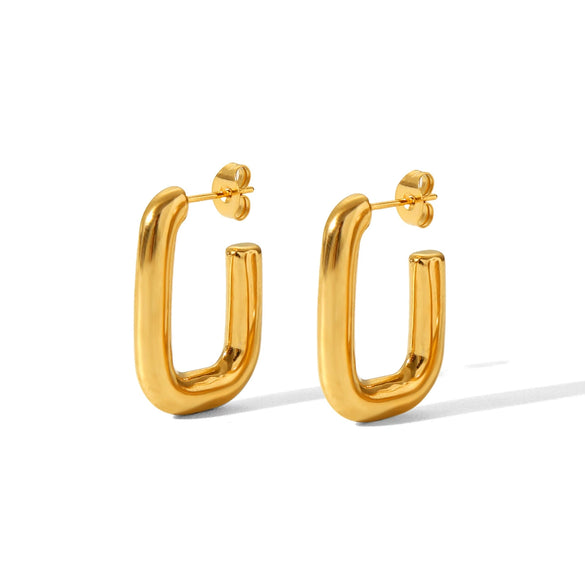 Women's Stainless Steel Geometric Earrings With Vacuum Plating