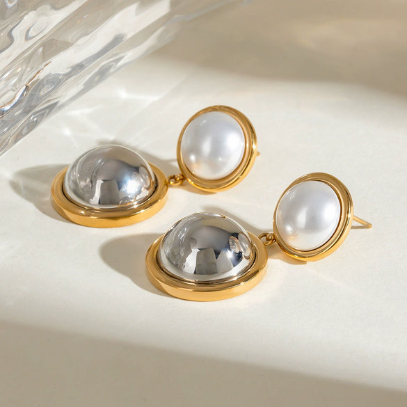 Women's Stainless Steel Geometric Electroplated Earrings