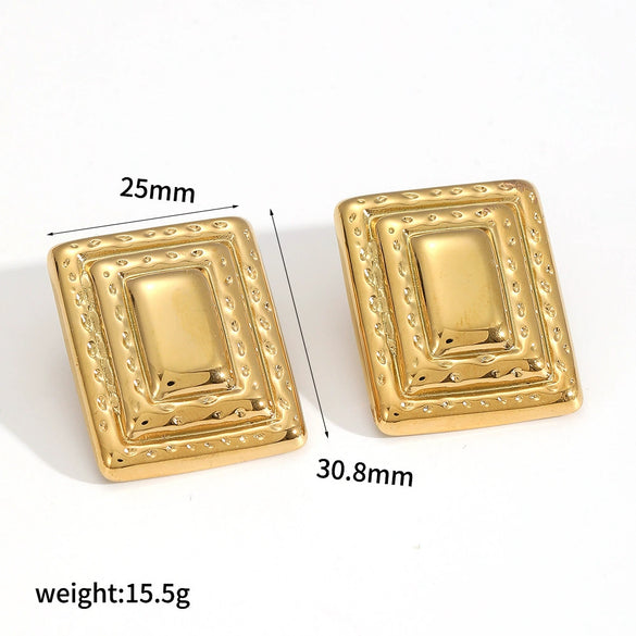 Women's Stainless Steel Geometric Electroplated Earrings