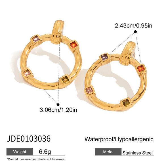 Women's Stainless Steel Geometric Electroplated Earrings