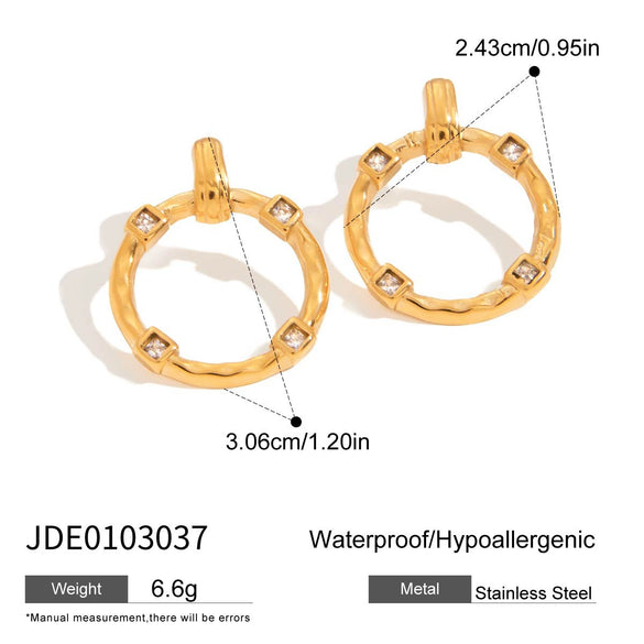 Women's Stainless Steel Geometric Electroplated Earrings