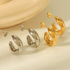 Women's Stainless Steel Geometric Electroplated Hollow Earrings