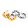 Women's Stainless Steel Geometric Electroplated Hollow Earrings
