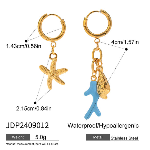 Women's Stainless Steel Geometric Electroplated Light Luxury Highend Marine Earrings