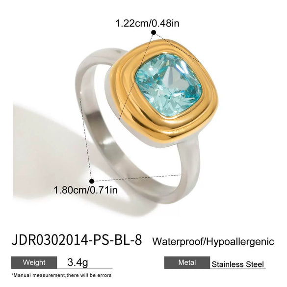 Women's Stainless Steel Geometric Electroplated Light Luxury Ring Jewelry