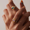 Women's Stainless Steel Geometric Electroplated Light Luxury Ring Jewelry