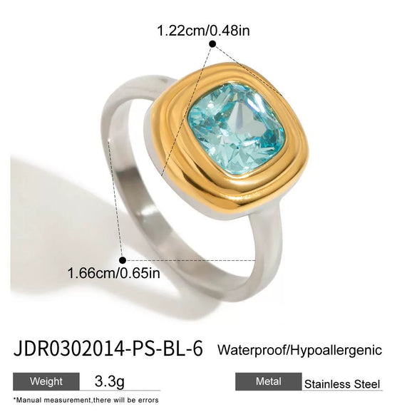 Women's Stainless Steel Geometric Electroplated Light Luxury Ring Jewelry
