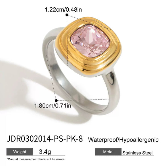 Women's Stainless Steel Geometric Electroplated Light Luxury Ring Jewelry