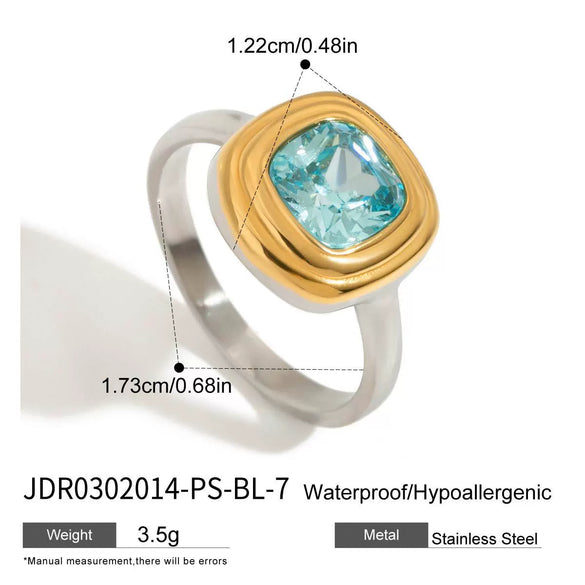 Women's Stainless Steel Geometric Electroplated Light Luxury Ring Jewelry