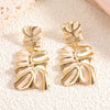 Women's Stainless Steel Geometric Enamel Drop Earrings With Fashionable Design And Polished Statement Style