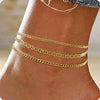Women's Stainless Steel Geometric Evil Eye Anklet With Diamond Inlay Fashion Versatile Summer Jewelry