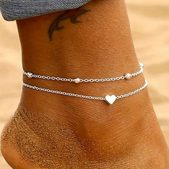 Women's Stainless Steel Geometric Evil Eye Anklet With Diamond Inlay Fashion Versatile Summer Jewelry