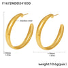 Women's 316L Stainless Steel Geometric Exaggerated Big Circle Earrings 18K Gold Plated