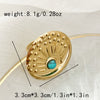 Women's Stainless Steel Geometric Exaggerated Irregular Open Ring Electroplated Light Luxury Blue Turquoise Jewelry