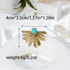 Women's Stainless Steel Geometric Exaggerated Irregular Open Ring Electroplated Light Luxury Blue Turquoise Jewelry