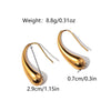 Women's Stainless Steel Geometric Fashion French Retro Light Luxury Electroplated Earrings