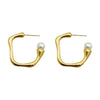 Women's Stainless Steel Geometric Fashion French Retro Light Luxury Electroplated Earrings
