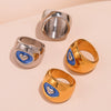Women's 316L Stainless Steel Geometric Fashion Love Ring With 18K Real Gold Electroplating