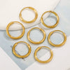 Women's Stainless Steel Geometric Fish Pattern Electroplated Circle Square Line Earrings
