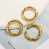 Women's Stainless Steel Geometric Fish Pattern Electroplated Circle Square Line Earrings