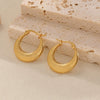 Women's Stainless Steel Geometric Flower Earrings With Gold Tone Electroplated Finish And Light Luxury Fashion Design