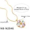 Women's Stainless Steel Geometric Flower Pendant Necklace With Rhinestone Details And 18K Gold Plated Finish
