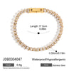 Women's Stainless Steel Geometric French Retro Electroplated Zircon Bracelet Jewelry