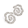 Women's Stainless Steel Geometric Hammer Wave Pattern Electroplated Earrings