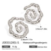 Women's Stainless Steel Geometric Hammer Wave Pattern Electroplated Earrings