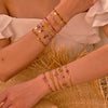 Women's Stainless Steel Geometric Handbeaded Bracelet With Electroplating Design